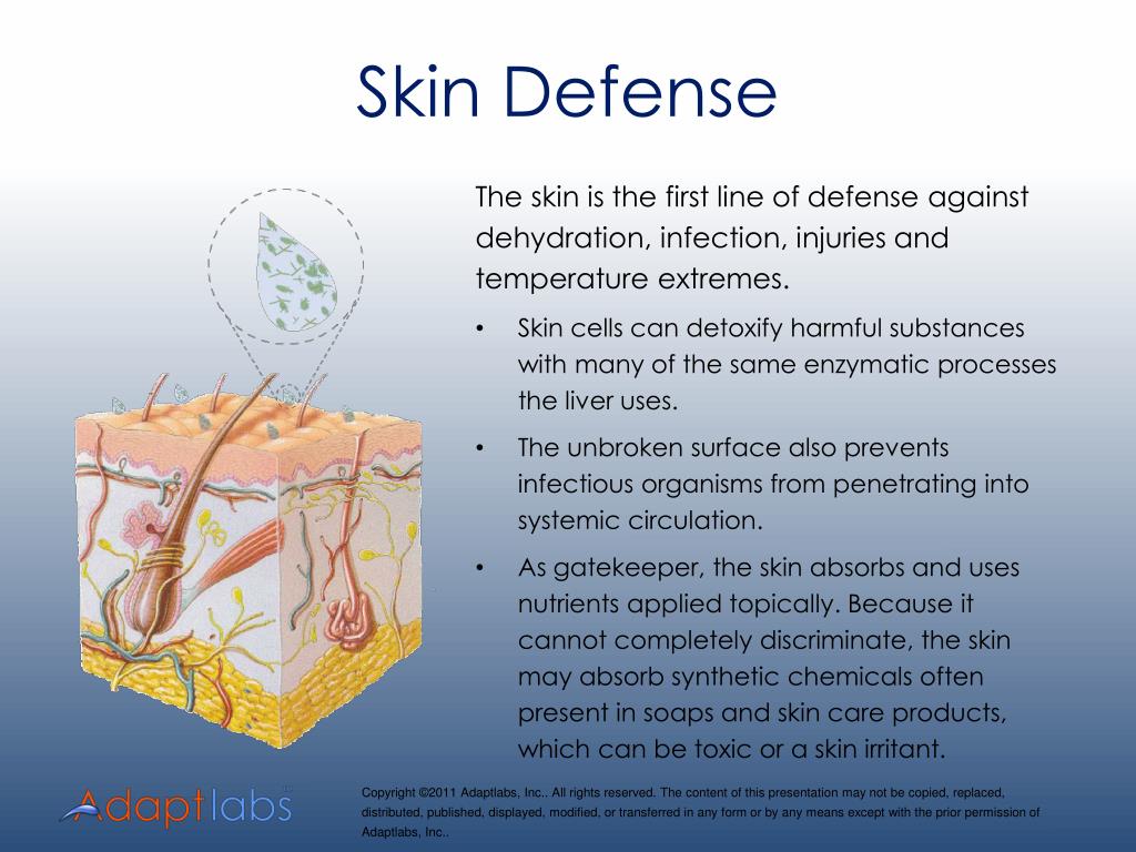 The Scientific Wisdom Behind Organic Skincare and the skin as first line of defense. As the first line of defense against bacteria and other organisms, the skin's integrity is paramount.