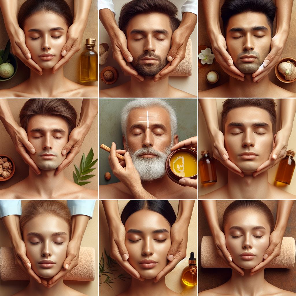 Ayurvedic Face Massage Techniques, Massage your earlobes and the outer parts of your ears. This stimulates acupressure points related to facial well-being.