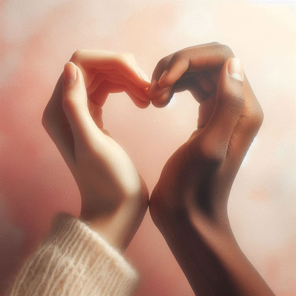 Hands forming a heart – symbol of compassion and kindness.